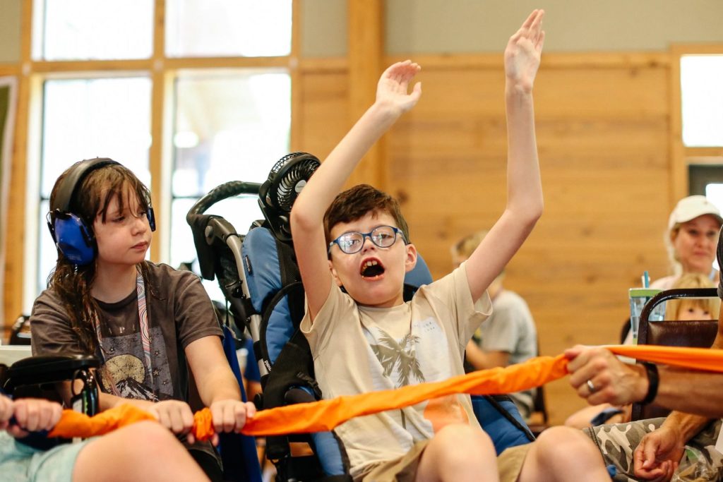 Blog post photo: Charlie waving his "happy hands"!